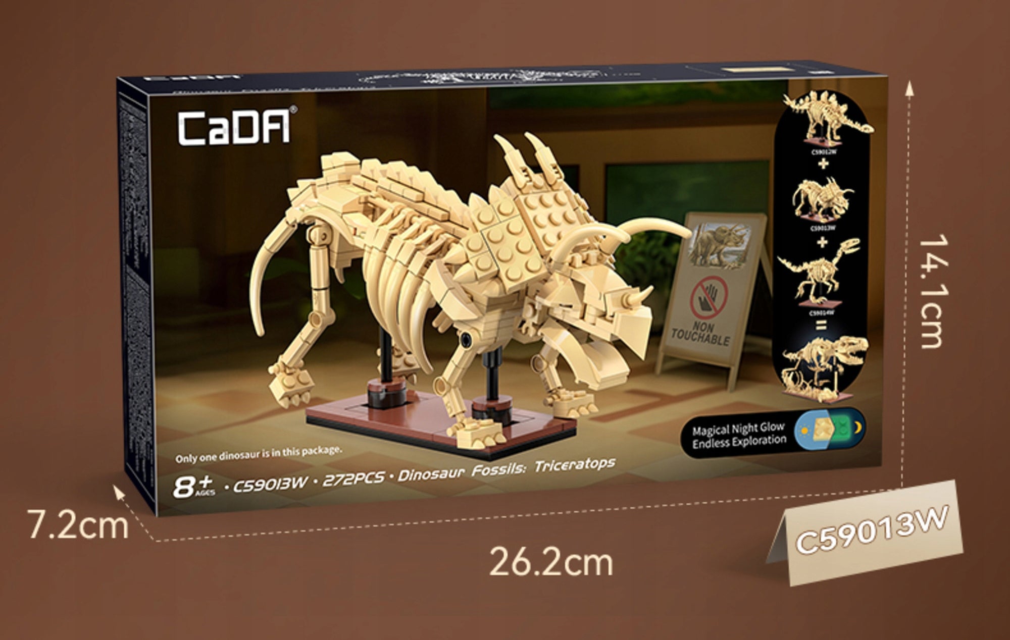Statybiniai blokeliai CADA Rinkinys Skeletas Modelis D-sauras Triceratops Fosilijos 272