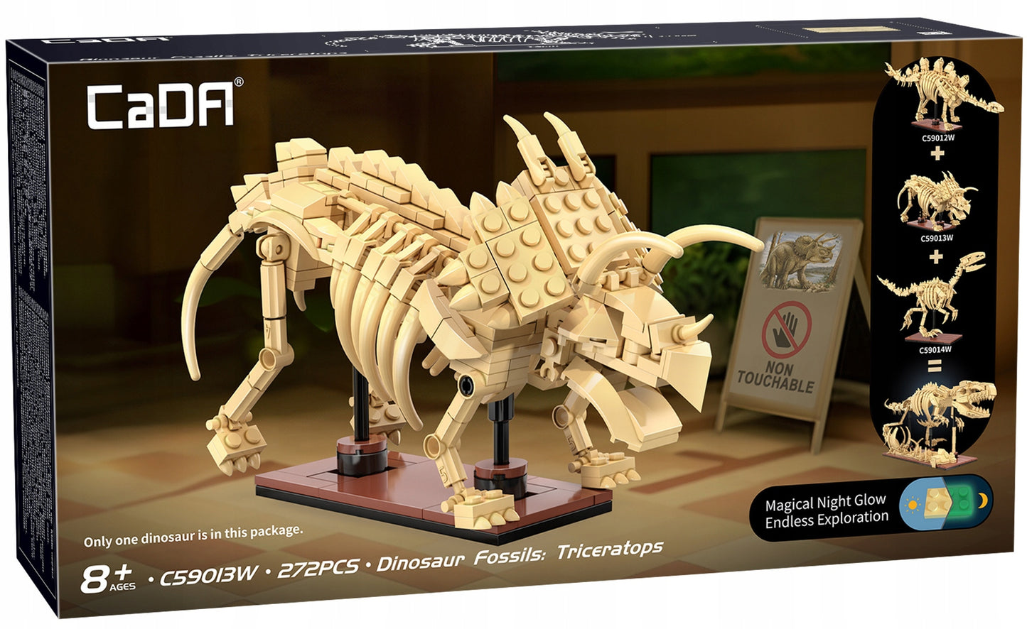 Statybiniai blokeliai CADA Rinkinys Skeletas Modelis D-sauras Triceratops Fosilijos 272