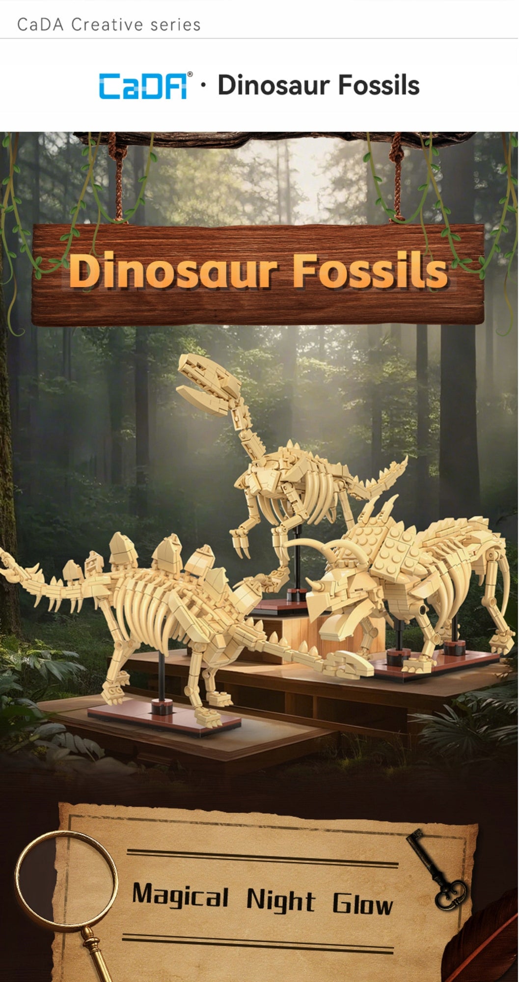 KLOCKAI CADA VELOCIRAPTOR SKELETAS MODELIS DINZAURAS FOSILIJOS 256 EL CADA