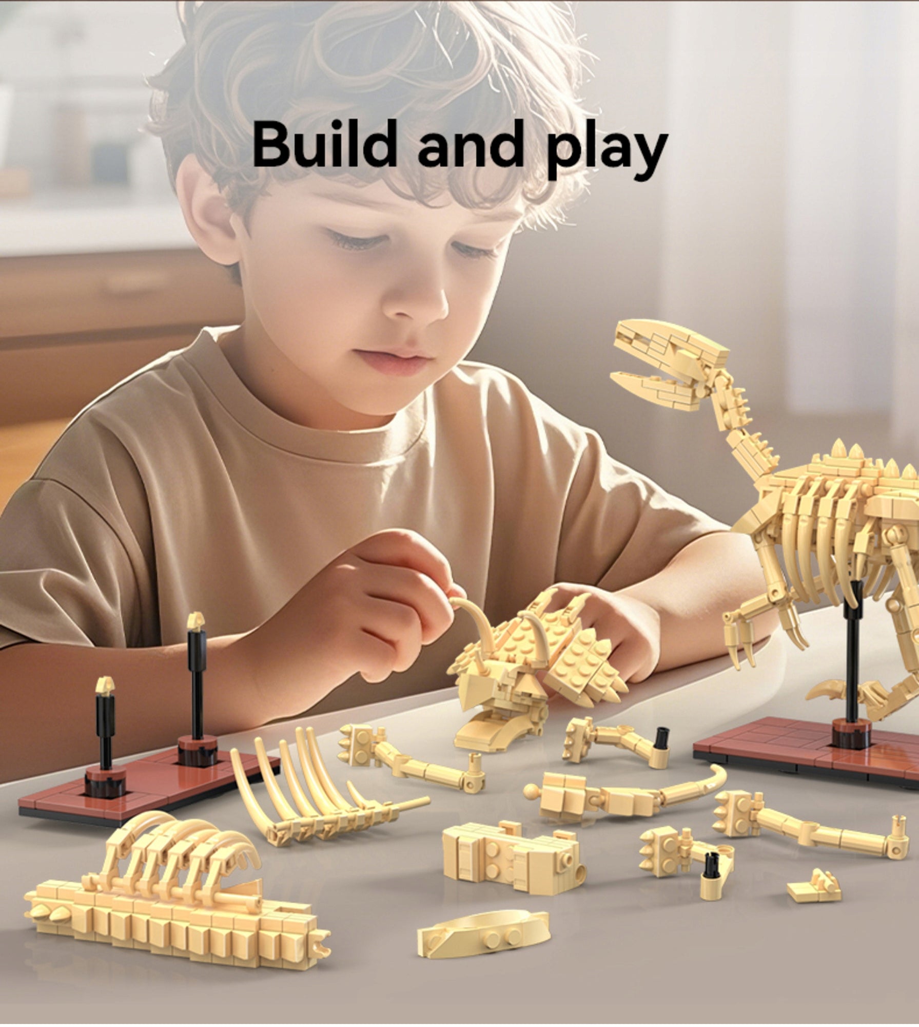 KLOCKAI CADA VELOCIRAPTOR SKELETAS MODELIS DINZAURAS FOSILIJOS 256 EL CADA