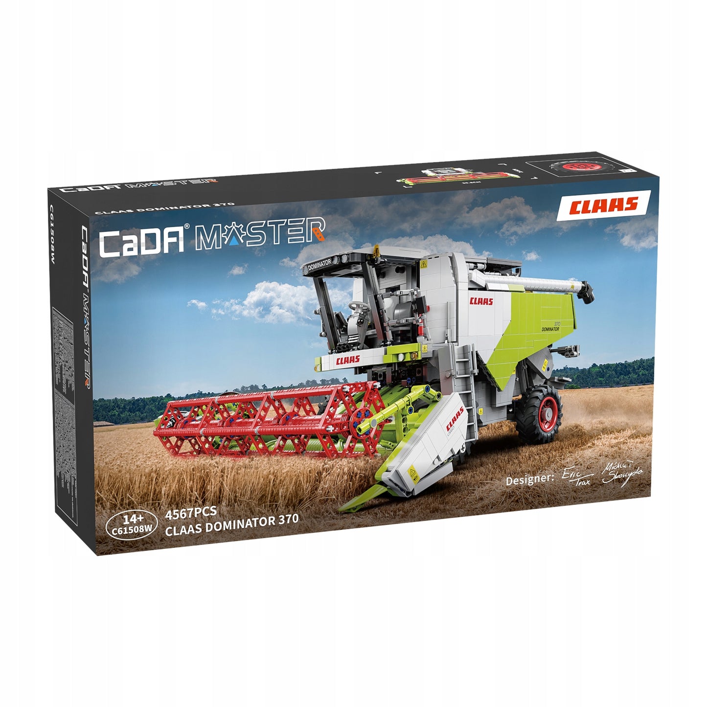 Statybiniai blokeliai CaDA kombainas CLAAS DOMINATOR 370, masto 1:17, 58 cm