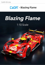 Konstruojami blokeliai CADA AUTOMOBILIS 51CM RAUDONAS BLAZING FLAME 1518 EL 1:10