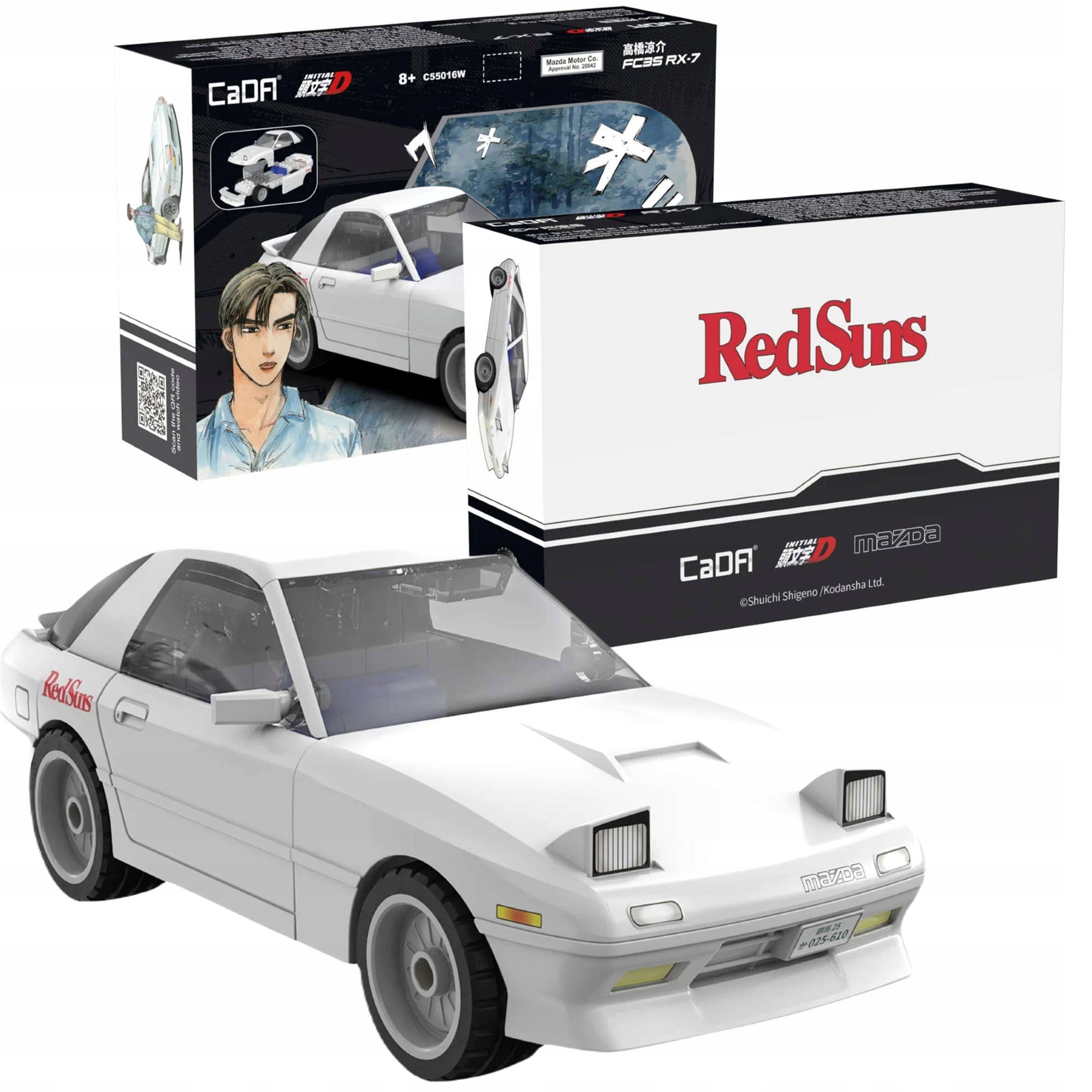Konstruojami blokeliai CADA automobilis MAZDA RX-7 FD3S INITIAL D 66 el.