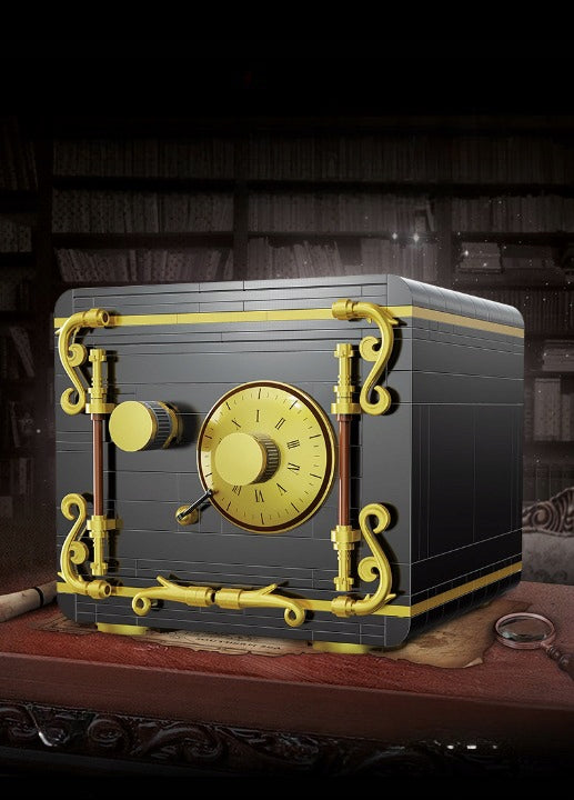 Konstrukciniai blokeliai JUODAS SEIFAS SLĖPTUVĖ 442 EL. SU VEIKIANČIU MECHANIZMU