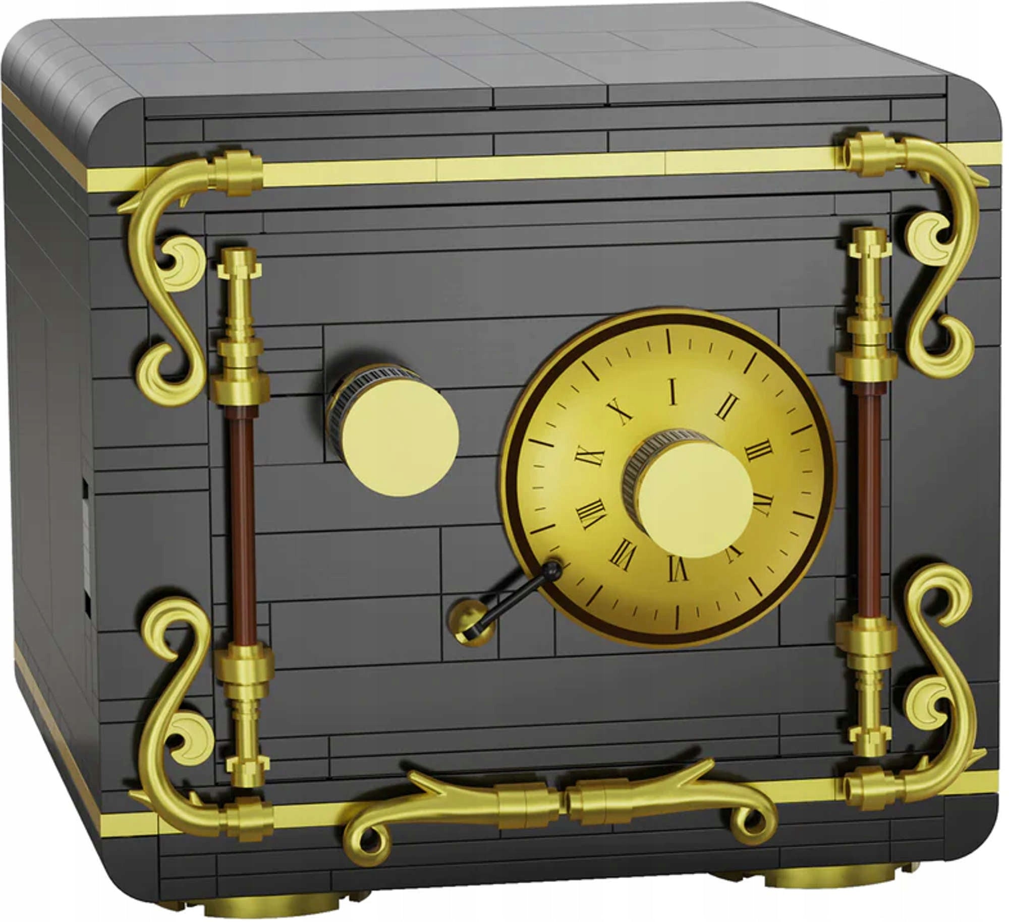 Konstrukciniai blokeliai JUODAS SEIFAS SLĖPTUVĖ 442 EL. SU VEIKIANČIU MECHANIZMU