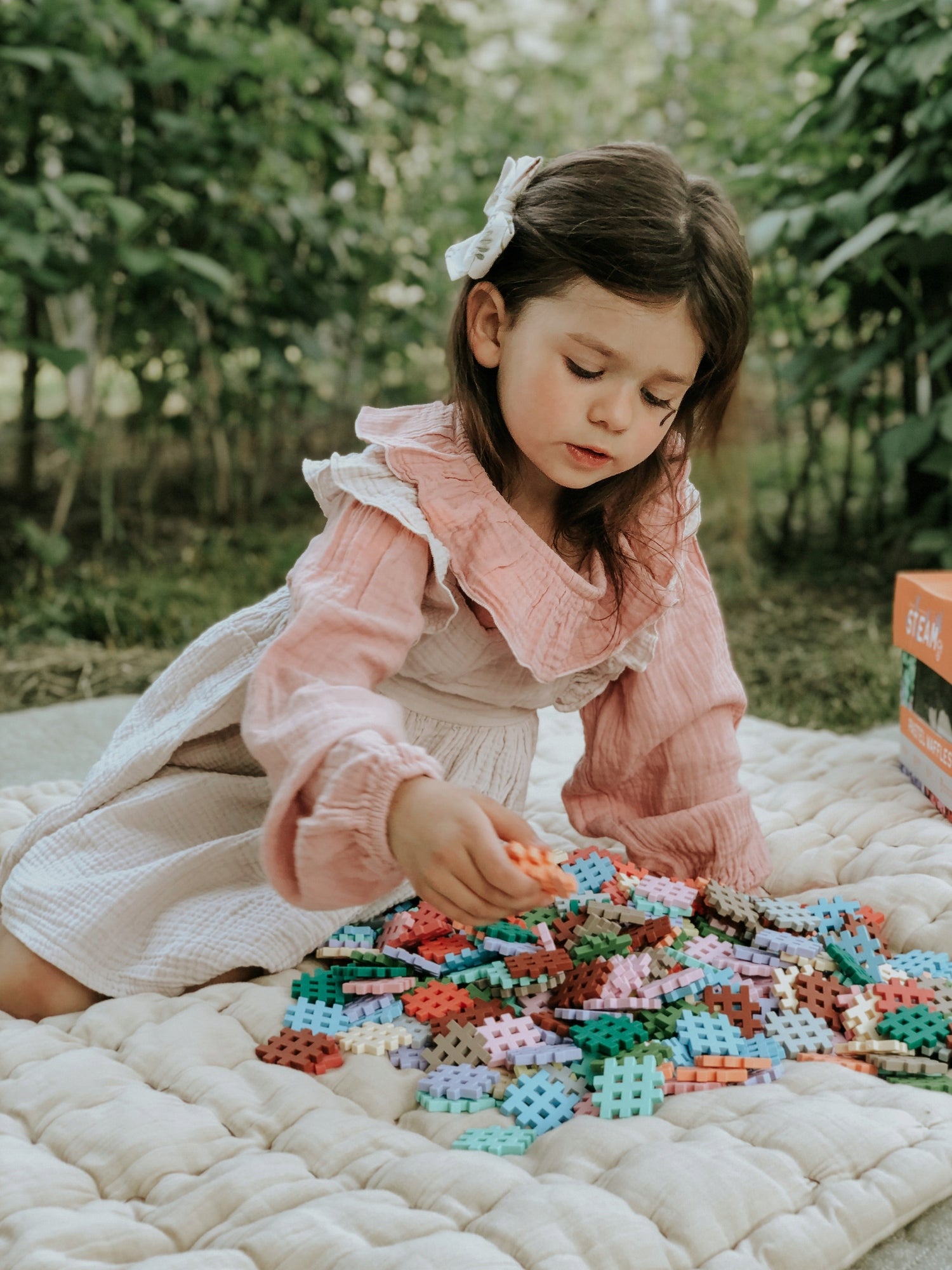 „MARIOINEX” MINI WAFFLE STATYBINĖ DETALĖ PASTELINĖ 300 ELEMENTŲ