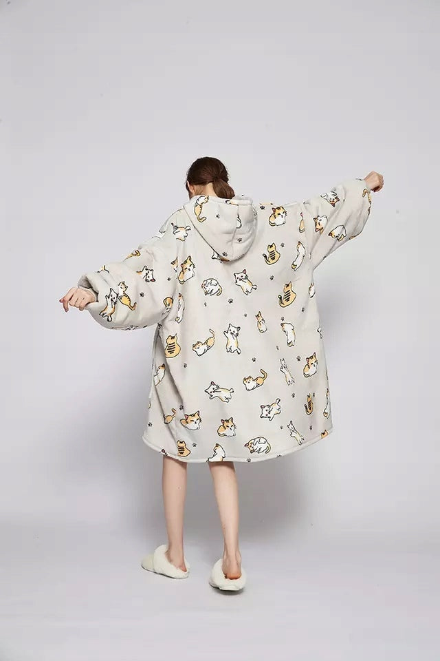 KOC BLUZA Stora Kocobluza Oversize Futrzak XXL Katės Kačiukai 460 GSM Net 1,3 kg