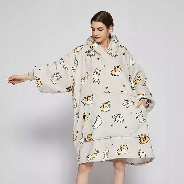 KOC BLUZA Stora Kocobluza Oversize Futrzak XXL Katės Kačiukai 460 GSM Net 1,3 kg