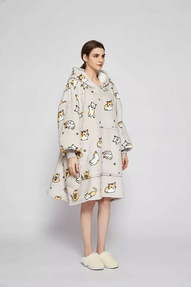 KOC BLUZA Stora Kocobluza Oversize Futrzak XXL Katės Kačiukai 460 GSM Net 1,3 kg