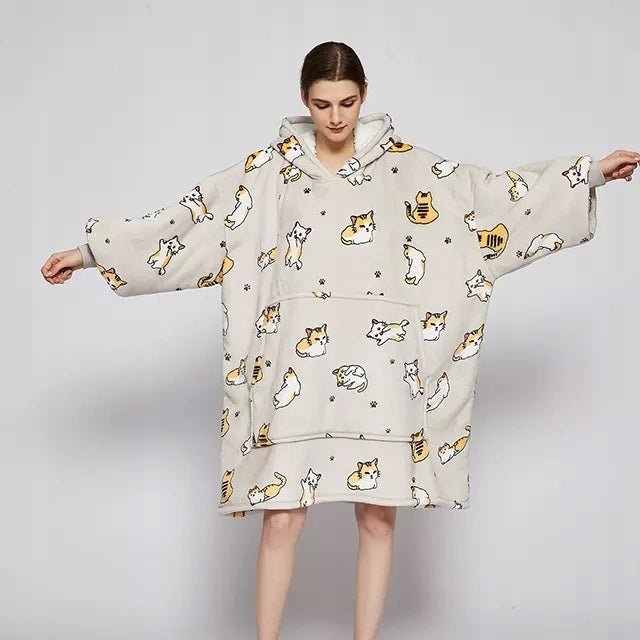 KOC BLUZA Stora Kocobluza Oversize Futrzak XXL Katės Kačiukai 460 GSM Net 1,3 kg