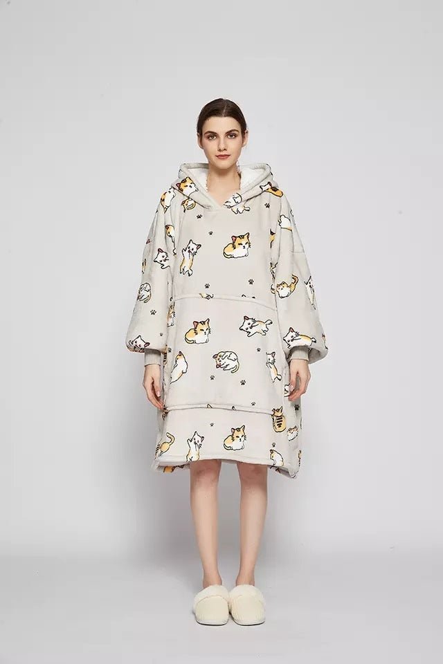 KOC BLUZA Stora Kocobluza Oversize Futrzak XXL Katės Kačiukai 460 GSM Net 1,3 kg