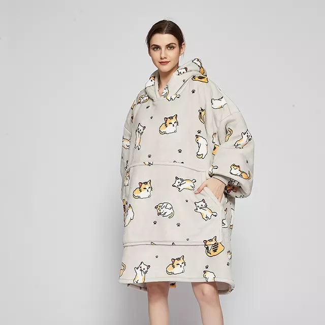 KOC BLUZA Stora Kocobluza Oversize Futrzak XXL Katės Kačiukai 460 GSM Net 1,3 kg