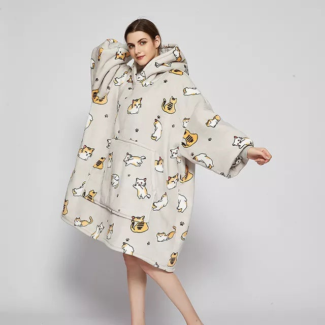 KOC BLUZA Stora Kocobluza Oversize Futrzak XXL Katės Kačiukai 460 GSM Net 1,3 kg