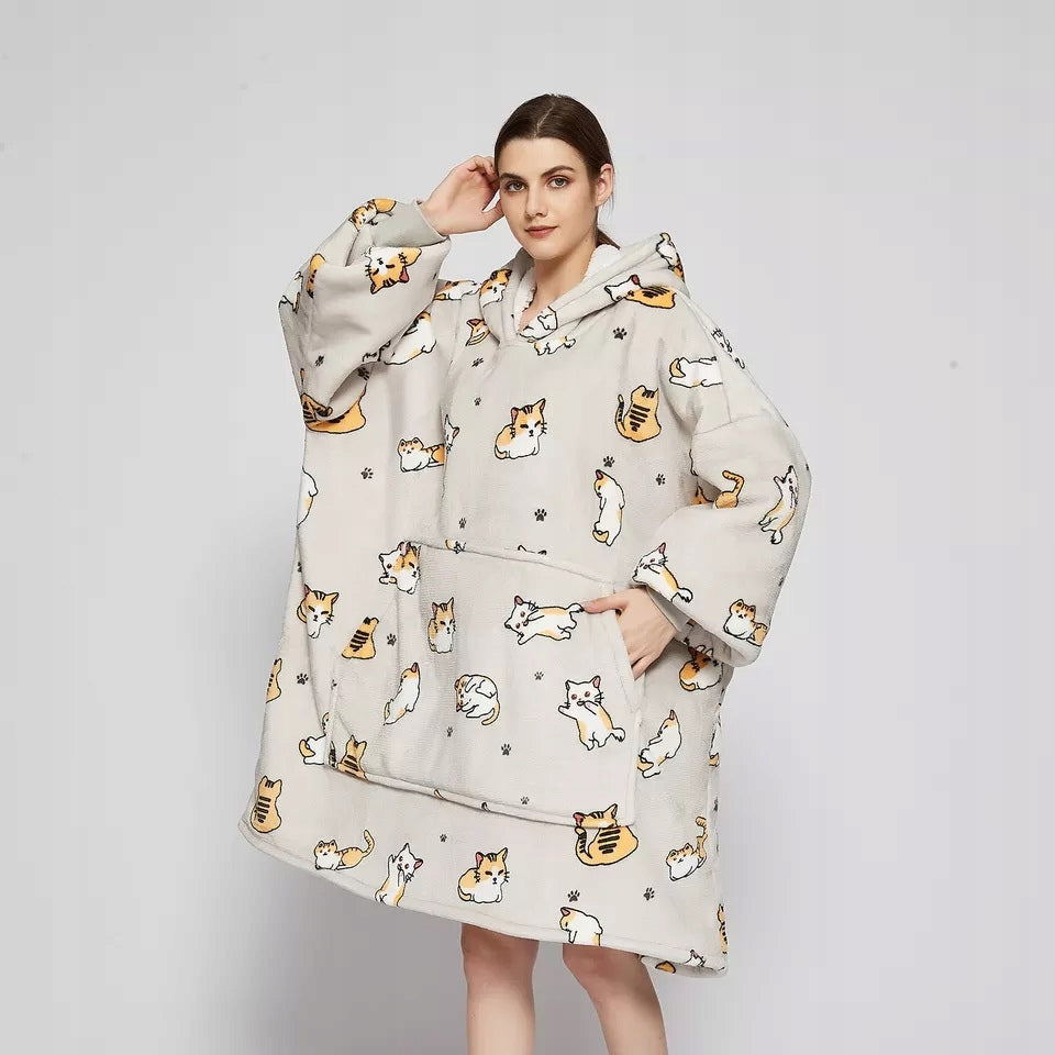 KOC BLUZA Stora Kocobluza Oversize Futrzak XXL Katės Kačiukai 460 GSM Net 1,3 kg