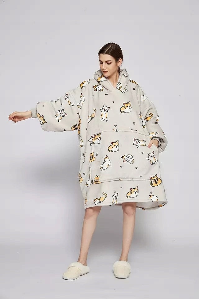 KOC BLUZA Stora Kocobluza Oversize Futrzak XXL Katės Kačiukai 460 GSM Net 1,3 kg