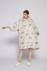 KOC BLUZA Stora Kocobluza Oversize Futrzak XXL Katės Kačiukai 460 GSM Net 1,3 kg