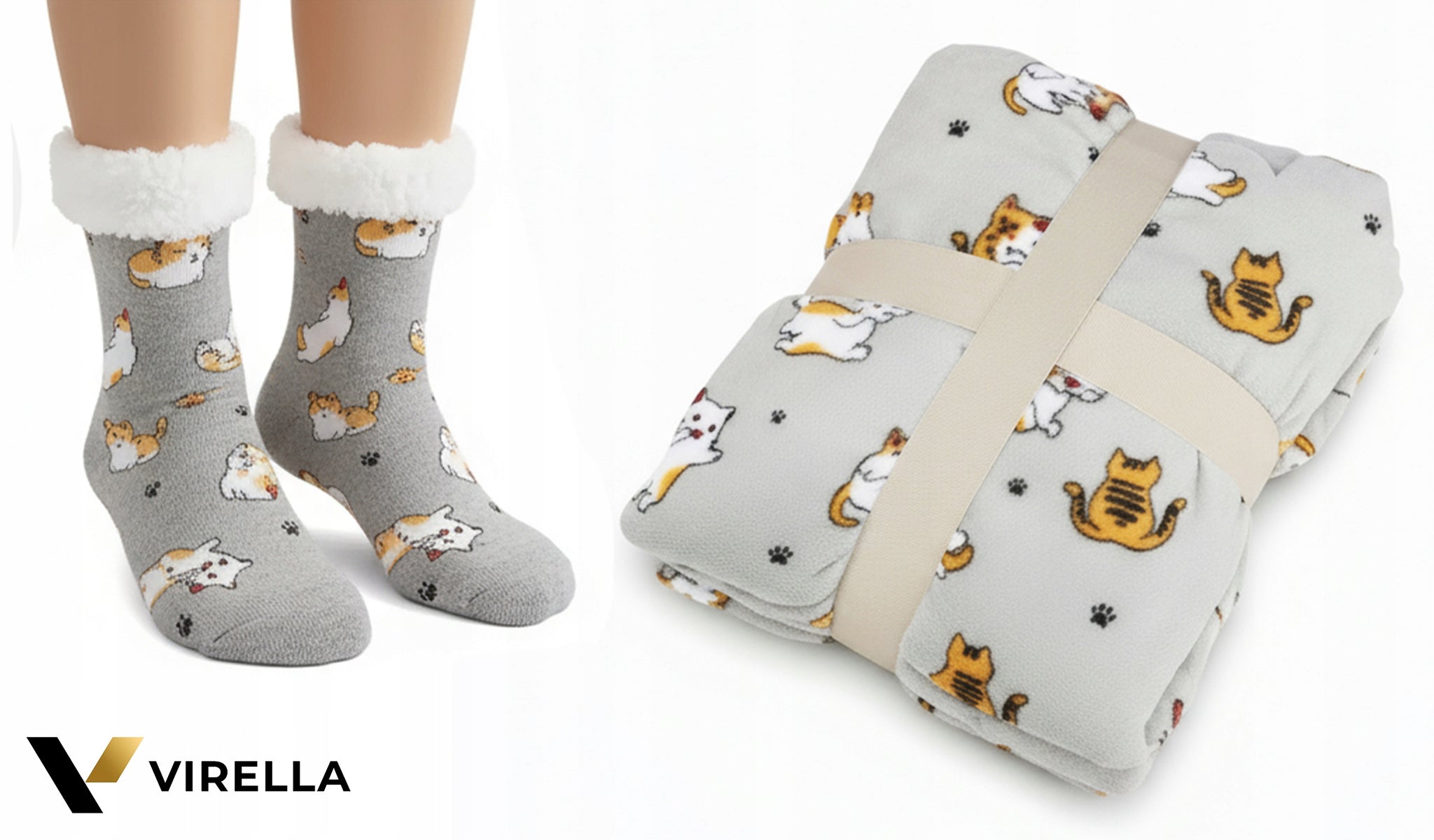 KOC BLUZA OVERSIZE STORA KAŠMIRIRO PLIŪRO KAPISONAS SU KATĖMIS FUTRZAK XXL + KOJINĖS