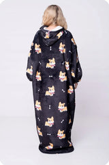 KOC BLUZA Oversize Šilta Stora KOCOBLUZA 2 viename XXL CORGI Kailinis su gobtuvu