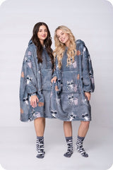 KOC BLUZA Oversize Šilta Stora KOCOBLUZA 2 viename XXL ŠOPAI+KOJINĖS Bluzo Koc