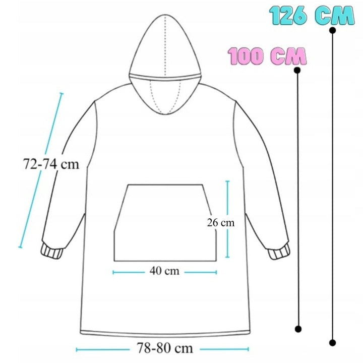 KOC BLUZA Oversize Šilta Stora KOCOBLUZA 2 viename XXL ŠOPAI+KOJINĖS Bluzo Koc