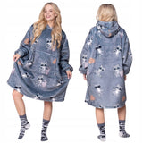 KOC BLUZA Oversize Šilta Stora KOCOBLUZA 2 viename XXL ŠOPAI+KOJINĖS Bluzo Koc