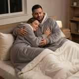 KOC BLIUZA Oversize iki Kostek Stora KOCOBLUZA XXL GRIS Pieluchna Hood