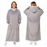 KOC BLIUZA Oversize iki Kostek Stora KOCOBLUZA XXL GRIS Pieluchna Hood
