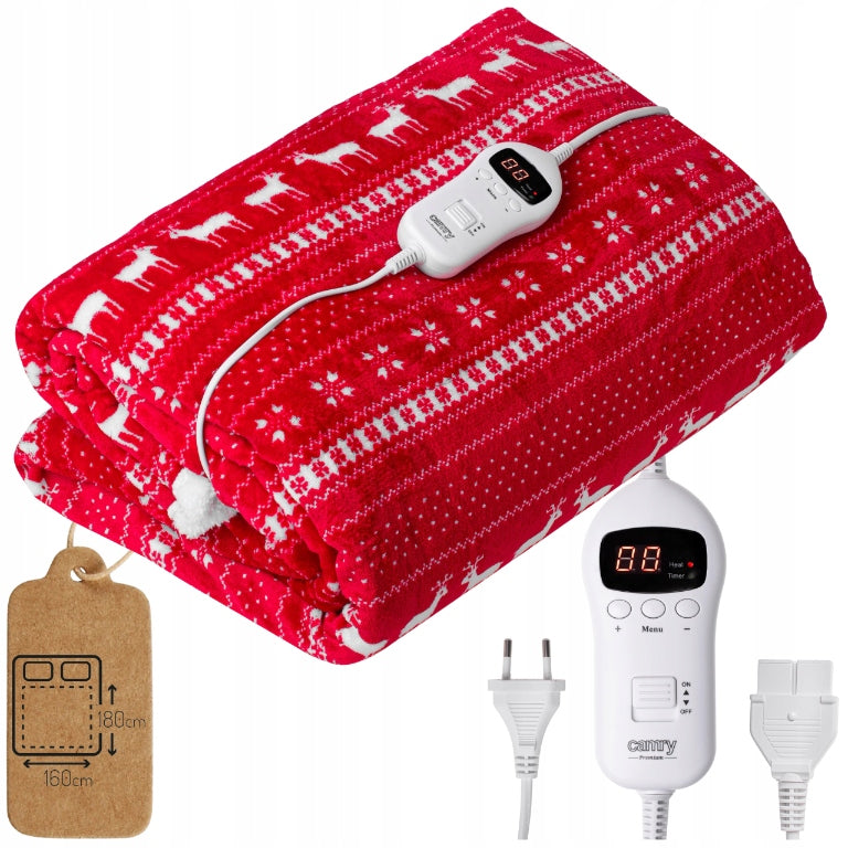 Elektrinis pledas 160x180cm su LCD pulteliu Camry CR 7441 Kalėdinis elnias