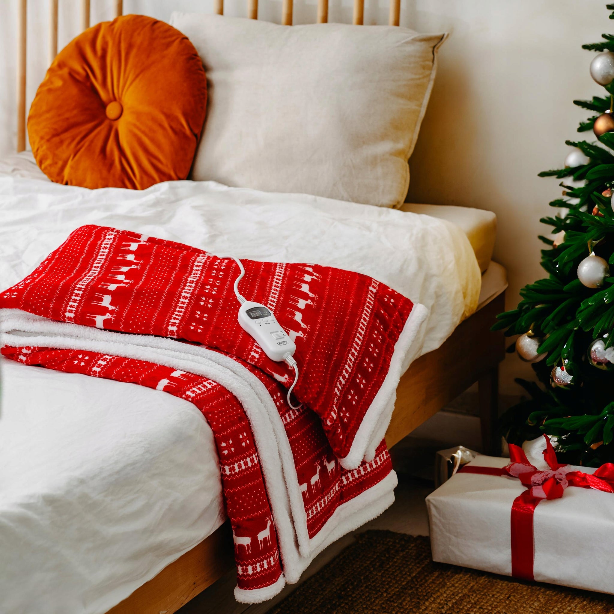 Elektrinis pledas 160x180cm su LCD pulteliu Camry CR 7441 Kalėdinis elnias