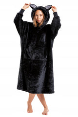 2 viename "KOCOBLUZA" Pagalvė Didelis Hoodie Antklodė su Gobtuvu Šikšnosparnis Šilta MORAJ Uni