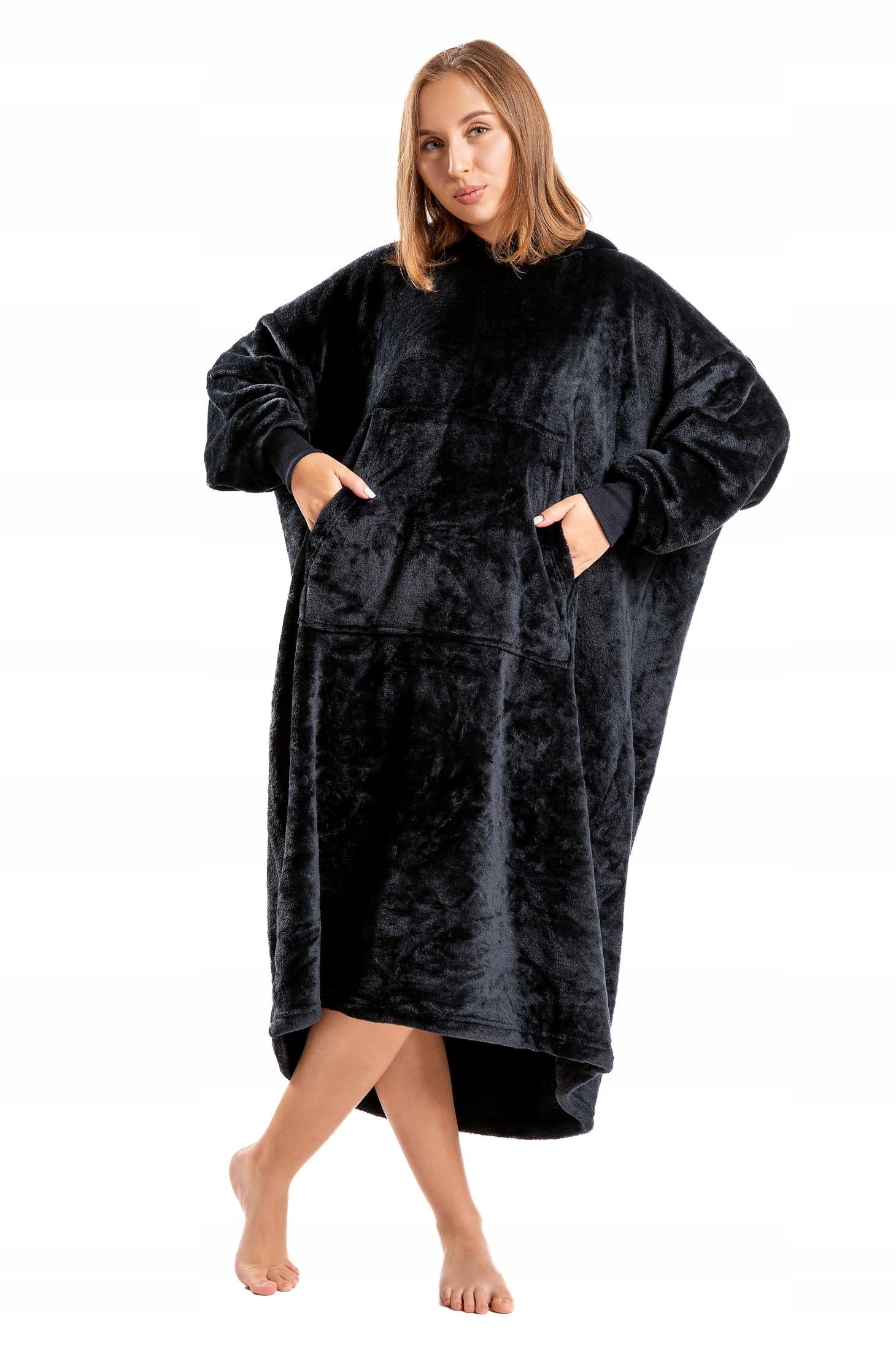 2 viename "KOCOBLUZA" Pagalvė Didelis Hoodie Antklodė su Gobtuvu Šikšnosparnis Šilta MORAJ Uni