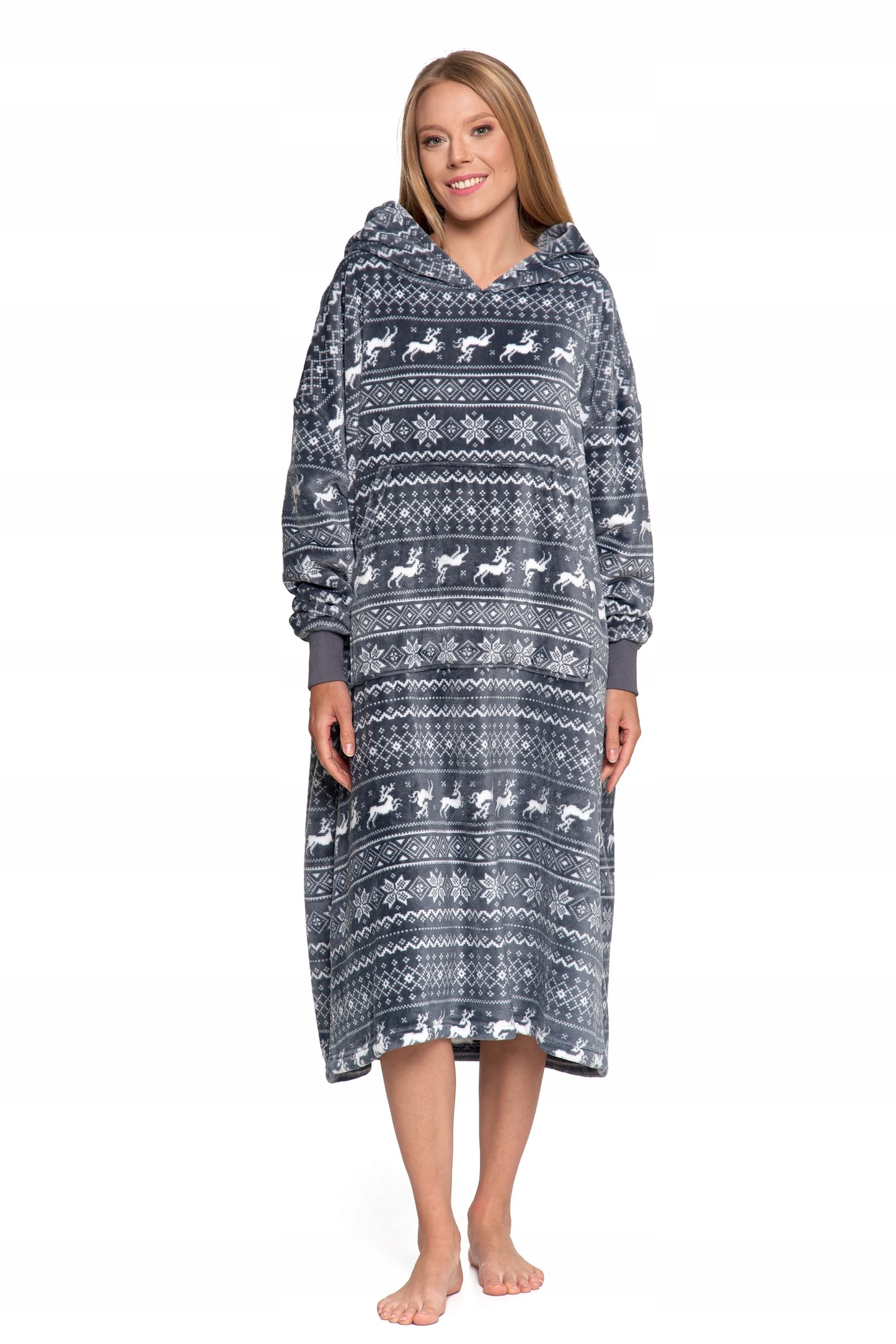 Šilta didelė džemperis su gobtuvu, kaip antklodė žiemai, oversized, MORAJ