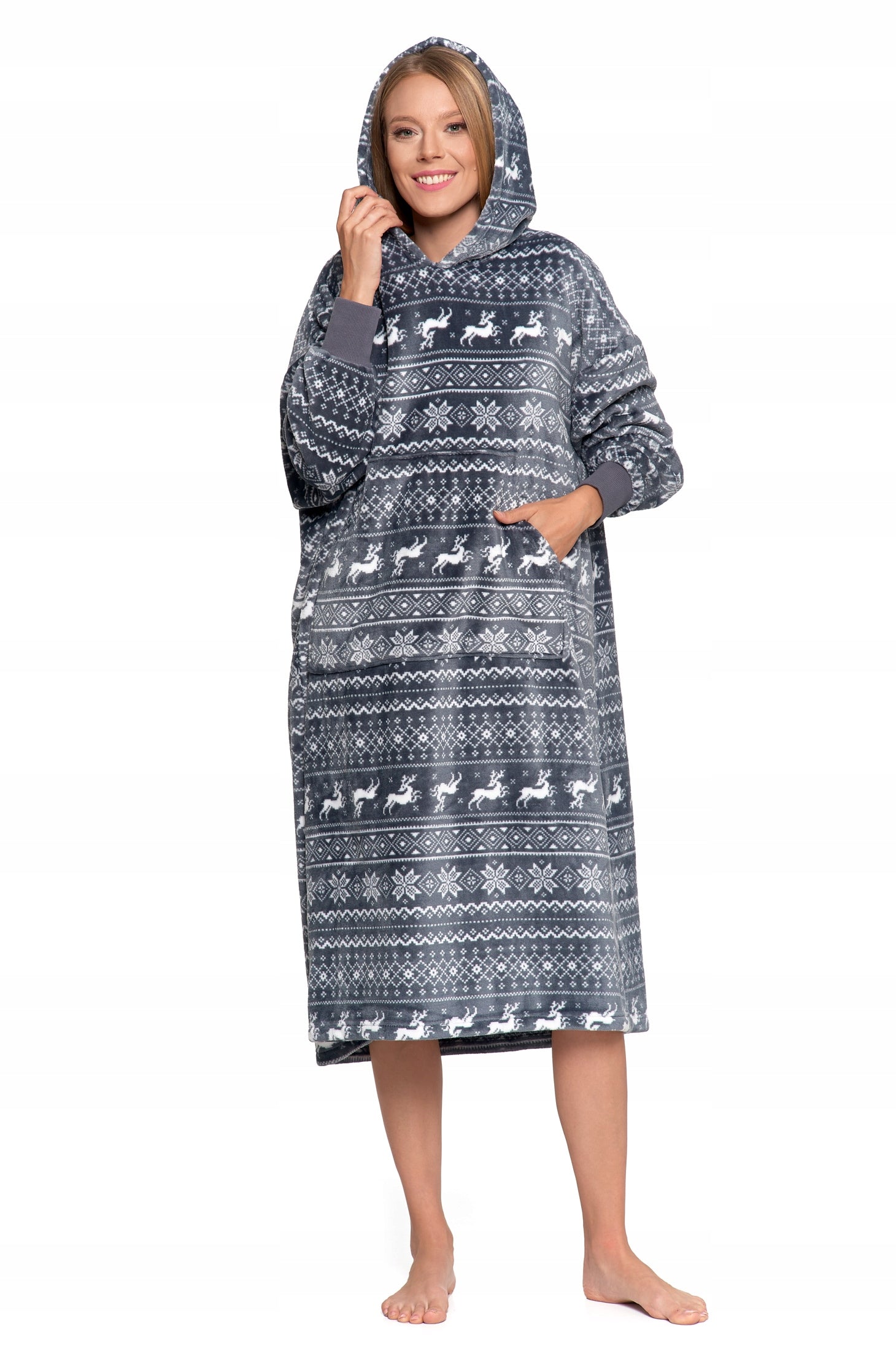 Šilta didelė džemperis su gobtuvu, kaip antklodė žiemai, oversized, MORAJ