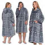 Šilta didelė džemperis su gobtuvu, kaip antklodė žiemai, oversized, MORAJ