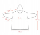 KOCOBLUZA KIETAS PLIURAS 2IN1 STORIS XXL KULIS SU KAPUSIU OVERSIZE