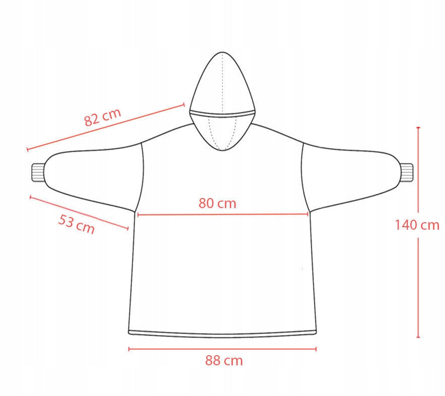 KOCOBLUZA KIETAS PLIURAS 2IN1 STORIS XXL KULIS SU KAPUSIU OVERSIZE