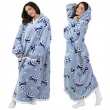 KOCOBLUZA KIETAS PLIURAS 2IN1 STORIS XXL KULIS SU KAPUSIU OVERSIZE