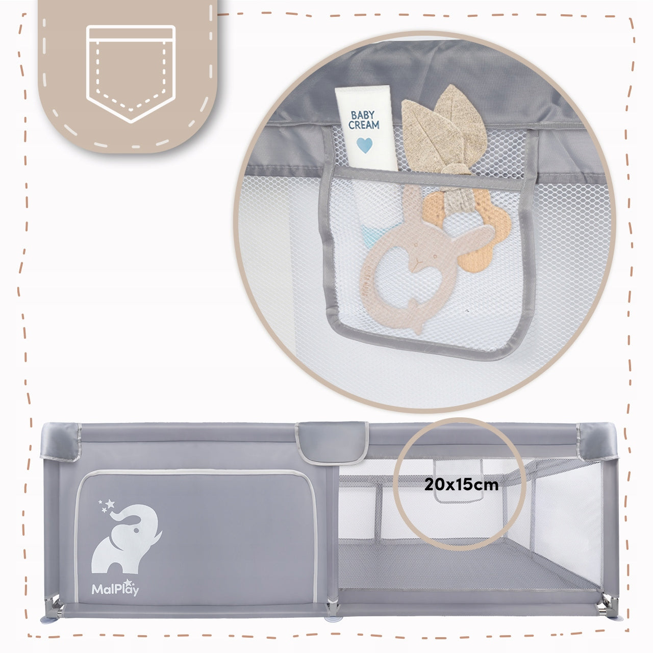 VAIKŲ ŽAIDIMŲ VĖŽIMĖLIS SULANKSTOMAS 180X200CM SAUSAS BASEINAS VAIKŲ ŽAIDIMŲ AIKŠTELĖ, PILKAS