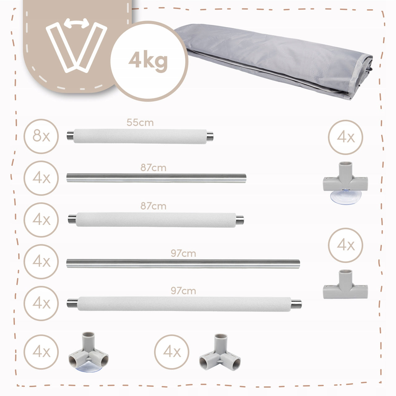 VAIKŲ ŽAIDIMŲ VĖŽIMĖLIS SULANKSTOMAS 180X200CM SAUSAS BASEINAS VAIKŲ ŽAIDIMŲ AIKŠTELĖ, PILKAS