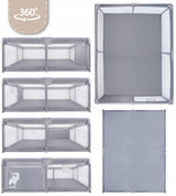 VAIKŲ ŽAIDIMŲ VĖŽIMĖLIS SULANKSTOMAS 180X200CM SAUSAS BASEINAS VAIKŲ ŽAIDIMŲ AIKŠTELĖ, PILKAS