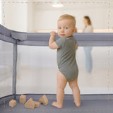 VAIKŲ ŽAIDIMŲ VĖŽIMĖLIS SULANKSTOMAS 180X200CM SAUSAS BASEINAS VAIKŲ ŽAIDIMŲ AIKŠTELĖ, PILKAS