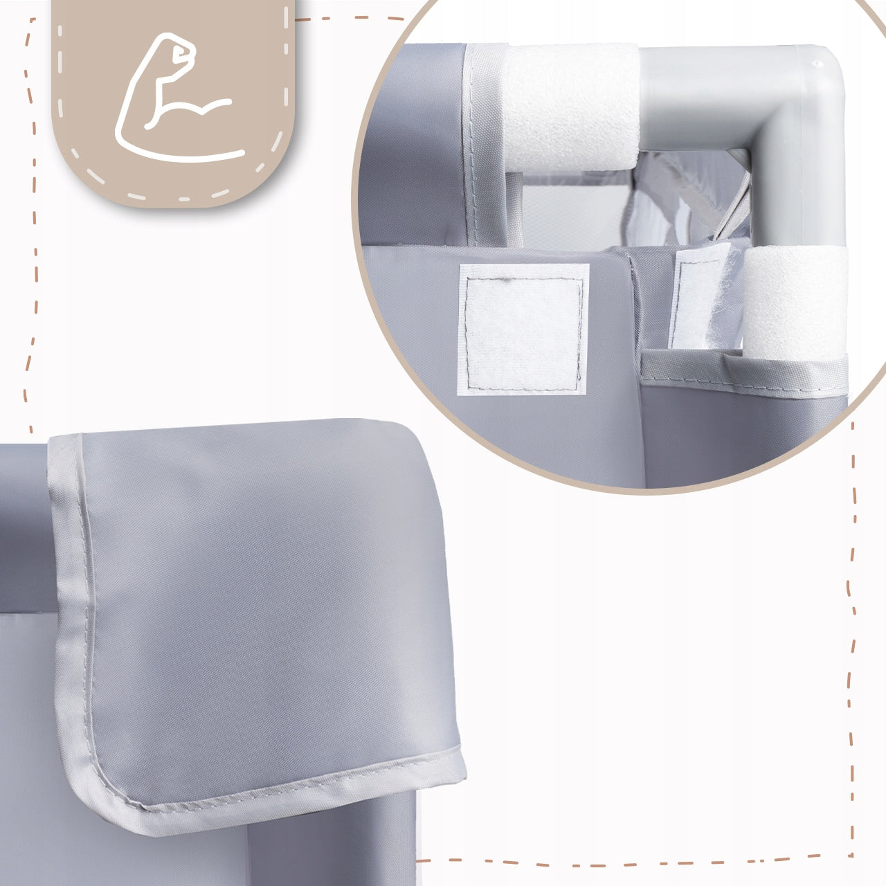 VAIKŲ ŽAIDIMŲ VĖŽIMĖLIS SULANKSTOMAS 180X200CM SAUSAS BASEINAS VAIKŲ ŽAIDIMŲ AIKŠTELĖ, PILKAS