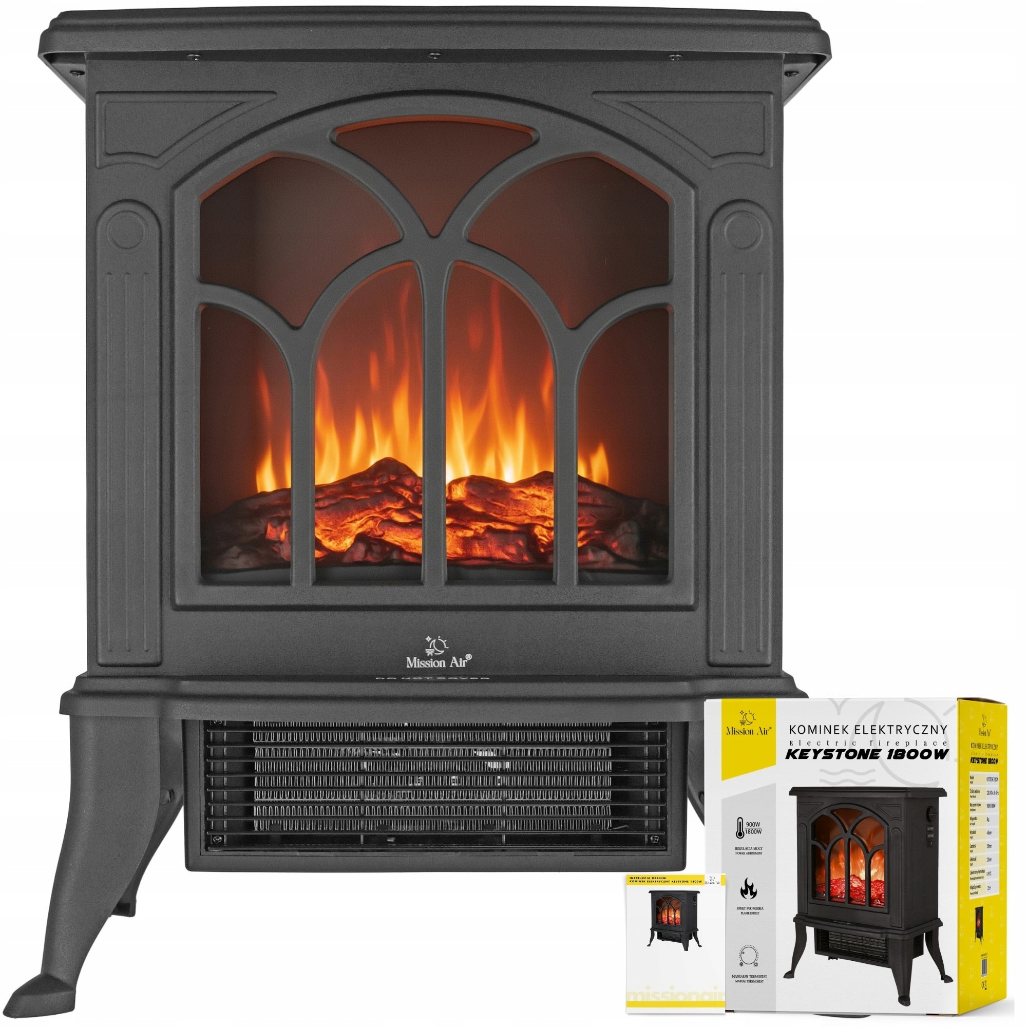 ELEKTRINIS ŽIDINYS su ventiliatoriumi, radiatorius, 1800W LED liepsnos efektas