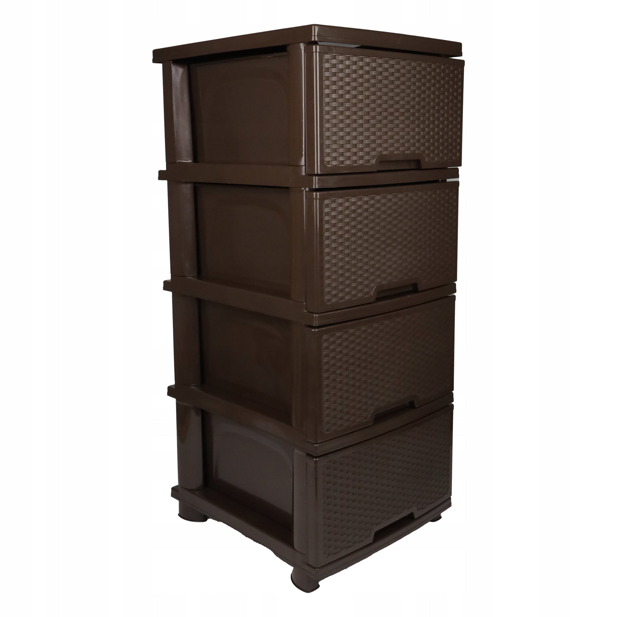 SPINTALĖ SU DĖŽUTĖMIS PLASTIKINĖ RUDO SPALVOS PASTATOMOJI STOVO ORGANIZATORIUS