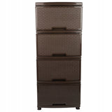 SPINTALĖ SU DĖŽUTĖMIS PLASTIKINĖ RUDO SPALVOS PASTATOMOJI STOVO ORGANIZATORIUS