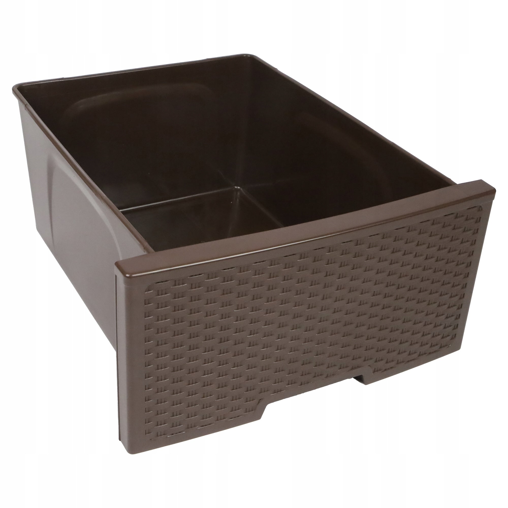 SPINTALĖ SU DĖŽUTĖMIS PLASTIKINĖ RUDO SPALVOS PASTATOMOJI STOVO ORGANIZATORIUS