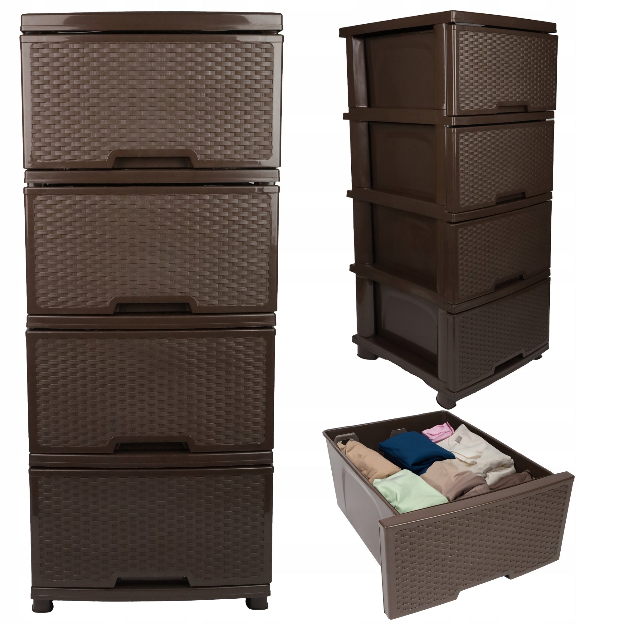 SPINTALĖ SU DĖŽUTĖMIS PLASTIKINĖ RUDO SPALVOS PASTATOMOJI STOVO ORGANIZATORIUS