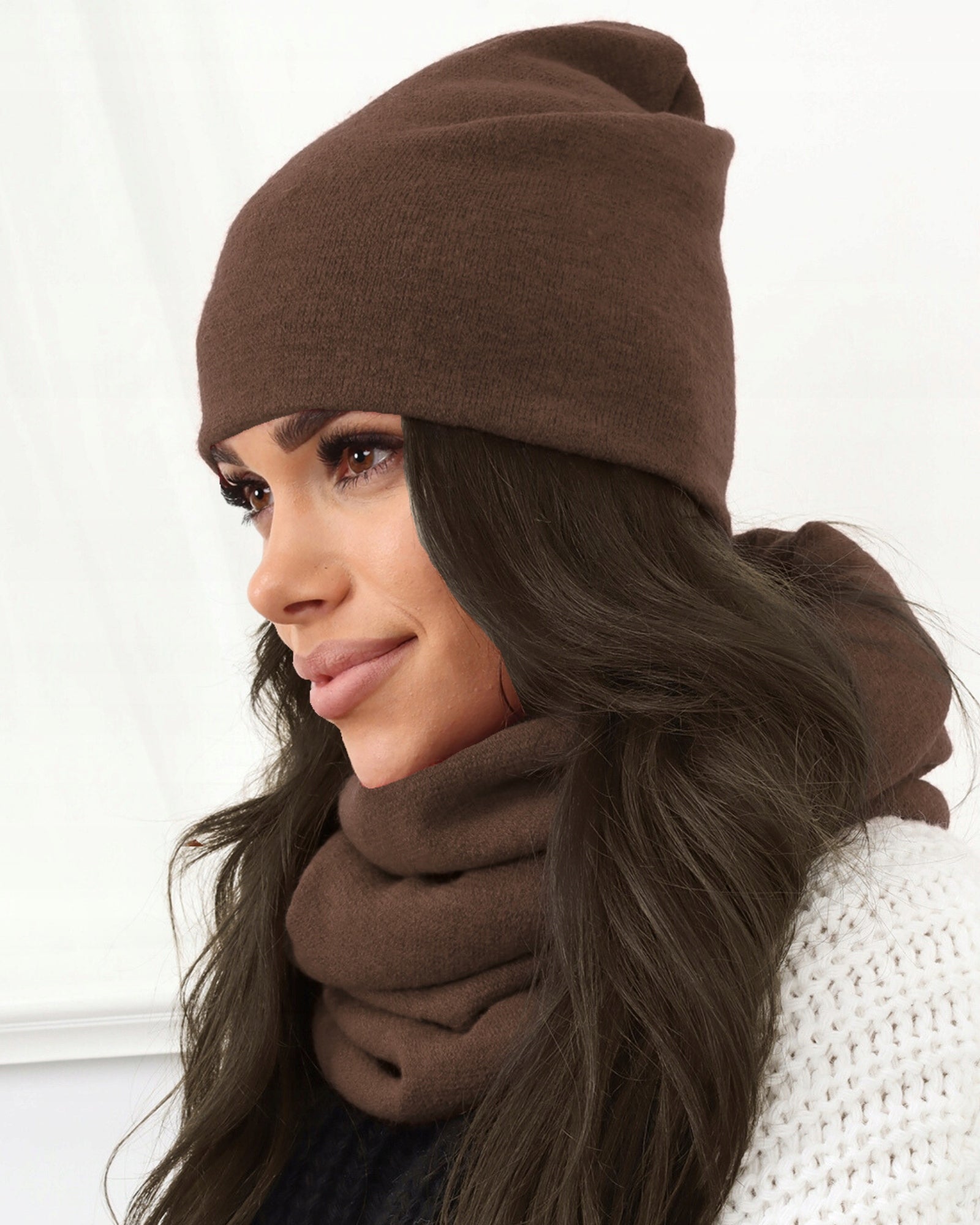 MOTERIŠKAS MOTERIŠKAS ŽIEMINIS MADINGAS SKRYBĖLĖ ŠALIKAS LENKIŠKAS ŠOKOLADINIS 2468