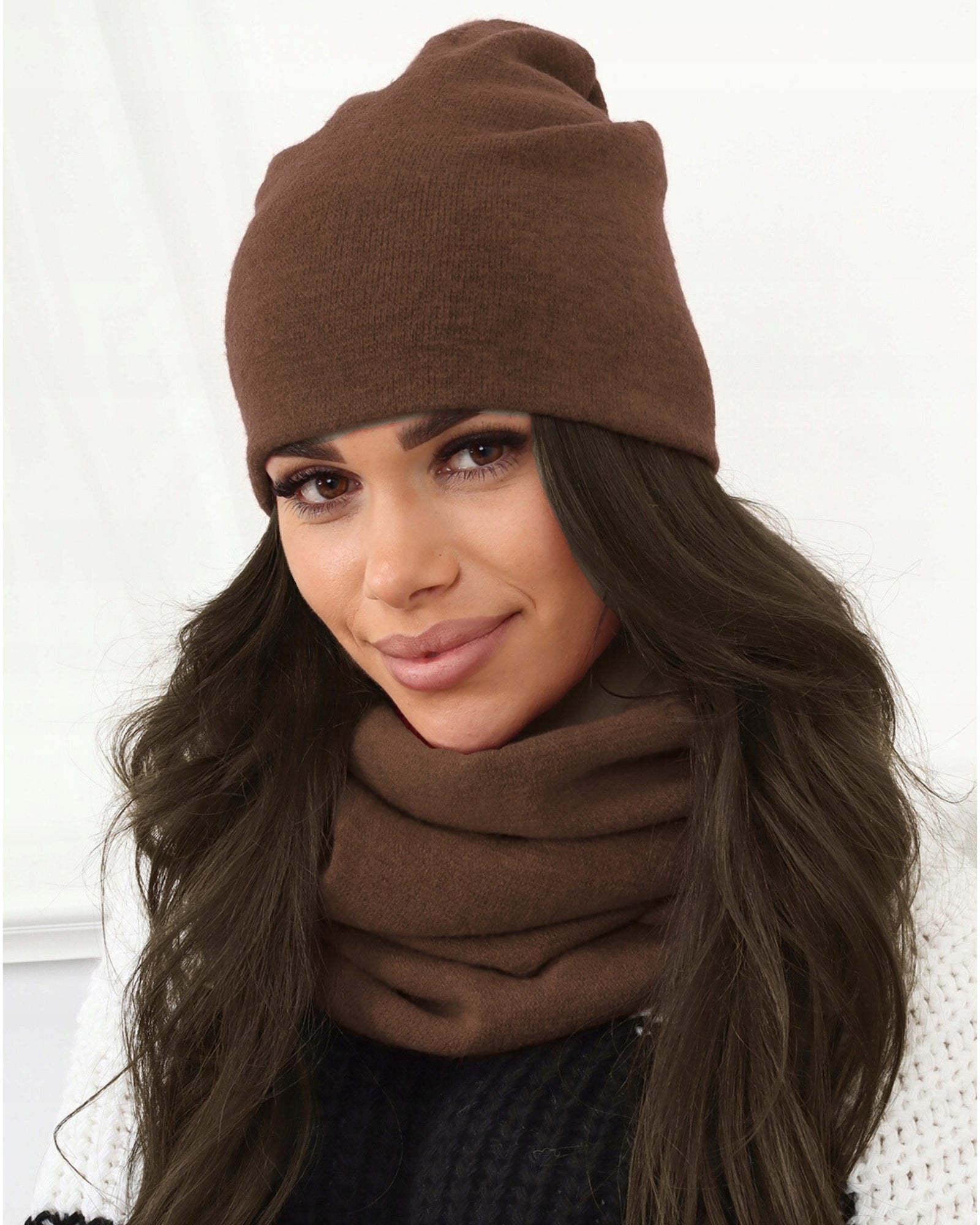 MOTERIŠKAS MOTERIŠKAS ŽIEMINIS MADINGAS SKRYBĖLĖ ŠALIKAS LENKIŠKAS ŠOKOLADINIS 2468