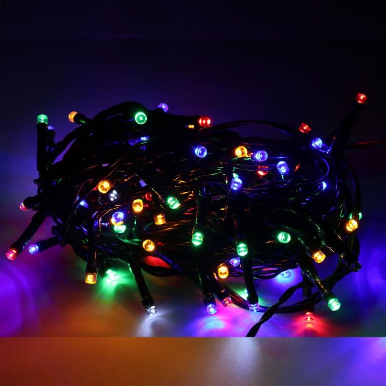 Kalėdinių lempučių komplektas 100 LED su FLASH efektu ir papildomu lizdu, IP44, lauko